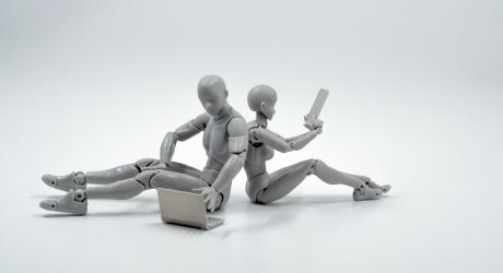 Robots using laptops
