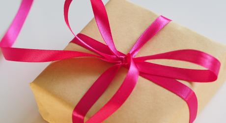 A gift wrapped box