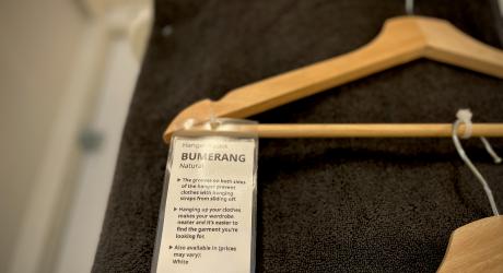 A photo of a bumerang... IKEA coat hanger to you and me.