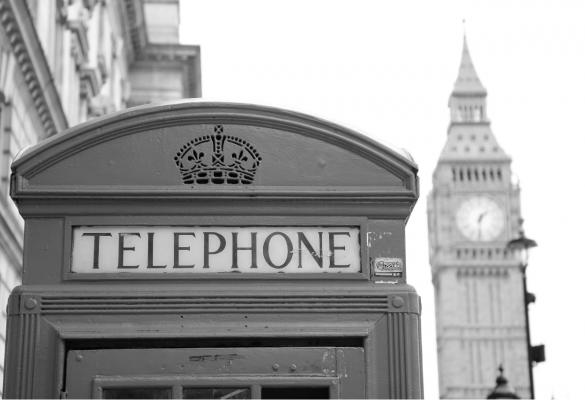 Phone box close up with Big Ben in the background