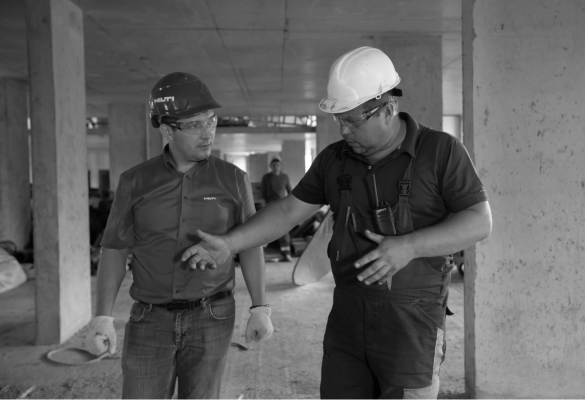 workmen in hard hats