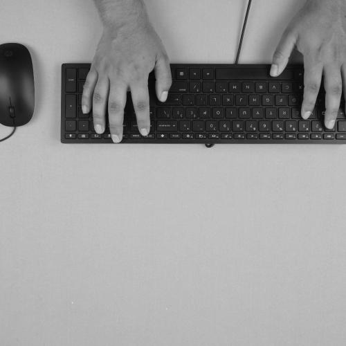 Hands on a keyboard